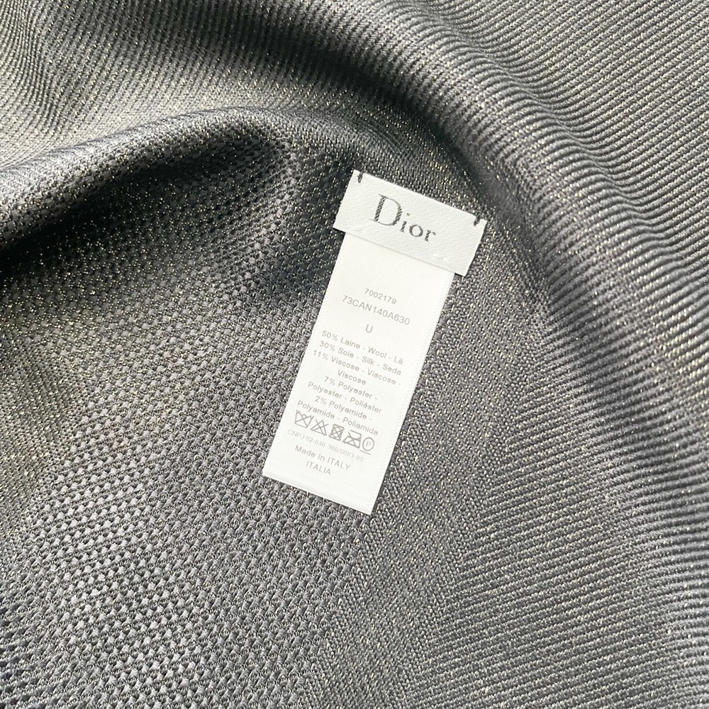Christian Dior Cannage Metallic Shimmer Shawl Scarf Stole - Picture 12 of 16